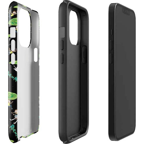 Adult Swim Rick and Morty Portal Pattern iPhone 15 Pro Impact Case